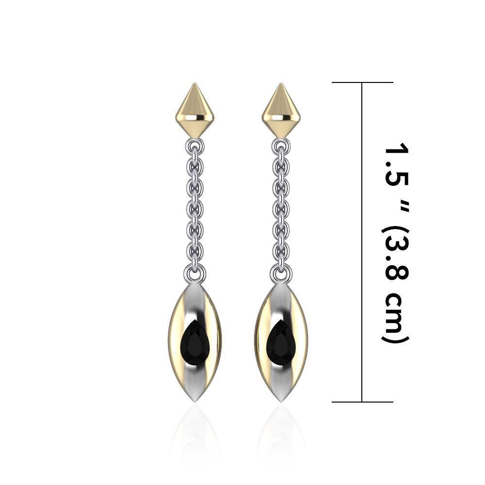 Black Magic Silver & Gold Earrings MER405 Earrings
