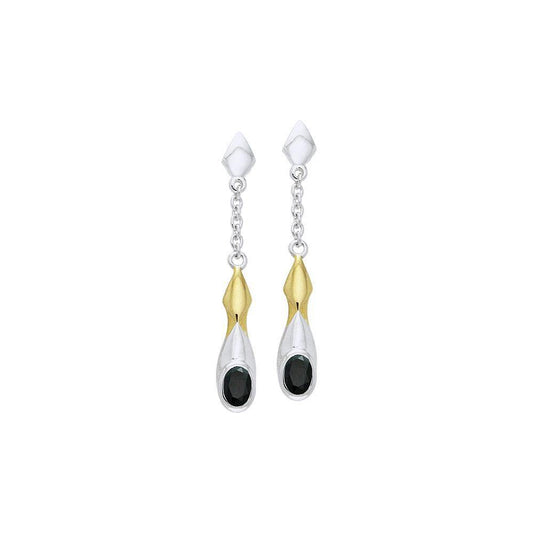 Black Magic Silver & Gold Earrings MER406 Earrings