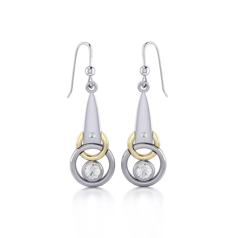 Black Magic Silver & Gold Interlocking Circles Earrings MER410 Earrings