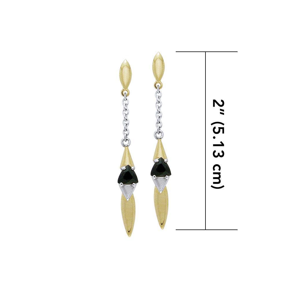 Black Magic Silver & Gold Pendant Earrings MER431 Earrings