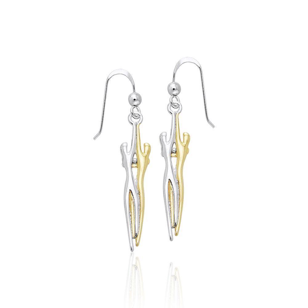 Venus and Mars Gold and Silver Earrings MER507