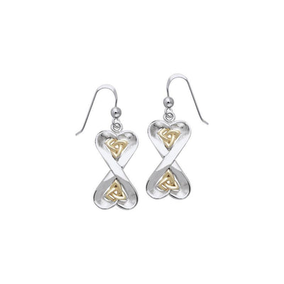 Danu Silver and Gold Celtic Knotwork Earrings MER546