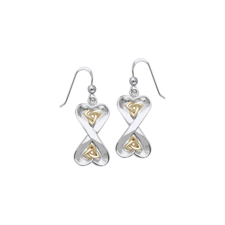 Danu Silver and Gold Celtic Knotwork Earrings MER546