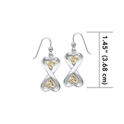 Danu Silver and Gold Celtic Knotwork Earrings MER546 Earrings