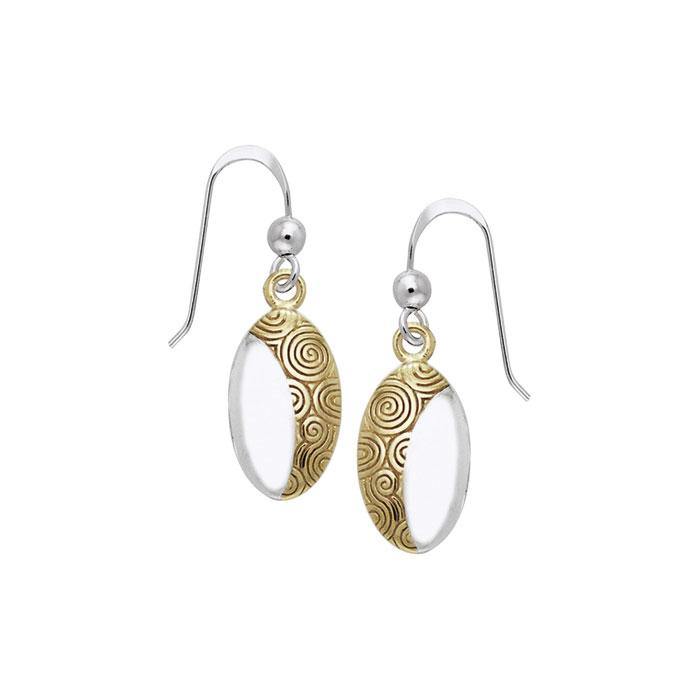 Danu Silver and Gold Celtic Spiral Earrings MER548