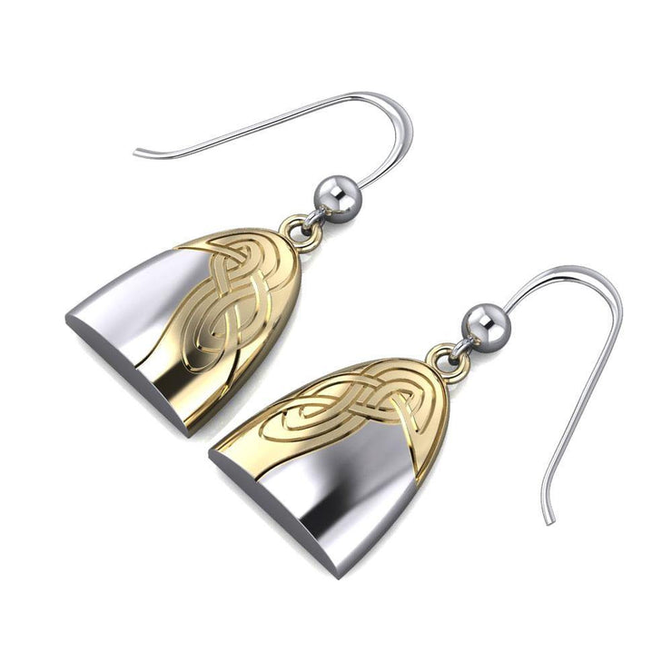 Danu Silver and Gold Celtic Knotwork Earrings MER549 Earrings
