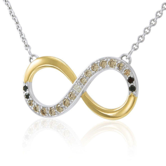 Endless worth ~ Sterling Silver Infinity Symbol Necklace Jewelry with Gold Accent and Diamond MNC171 Necklace