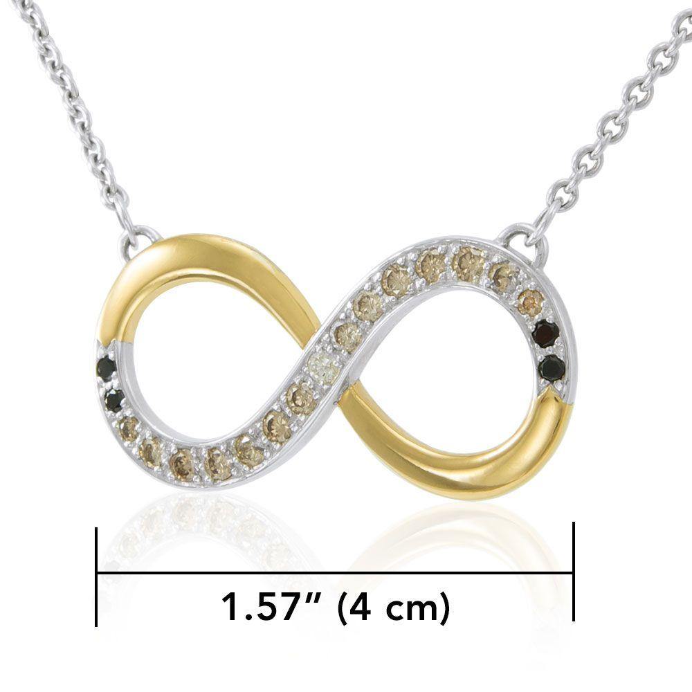 Endless worth ~ Sterling Silver Infinity Symbol Necklace Jewelry with Gold Accent and Diamond MNC171 Necklace