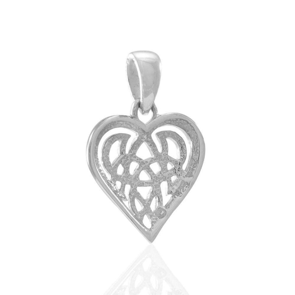 Celtic Knot Heart Silver and 18K Gold Accent Pendant MPD2332 Pendant