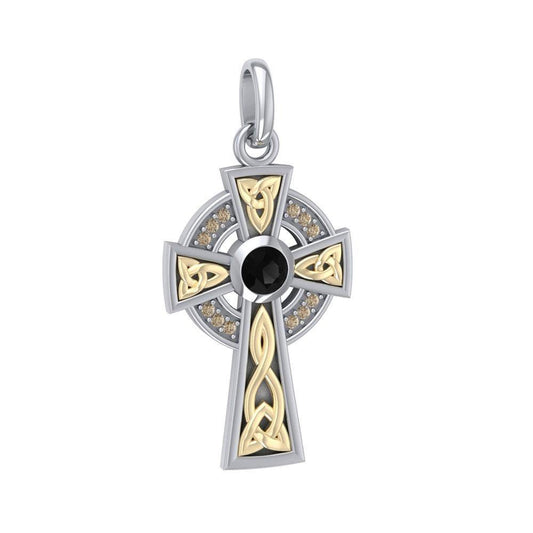 Celtic Cross Silver & Gold Pendant MPD1805