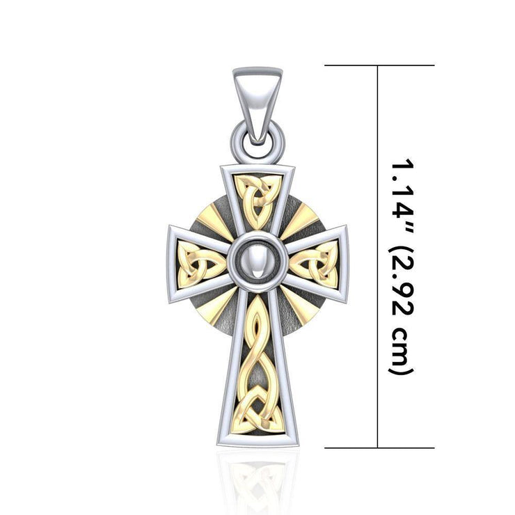 Celtic Cross Silver & Gold Pendant MPD1806 Pendant