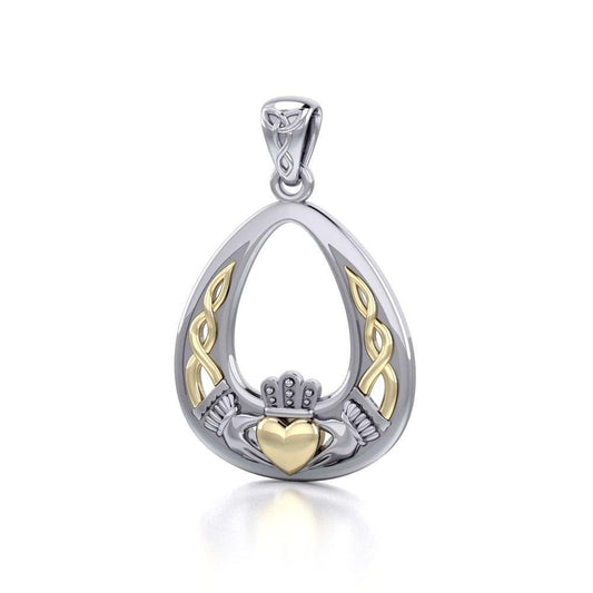 Celtic Claddagh Silver and Gold Pendant MPD3034 Pendant
