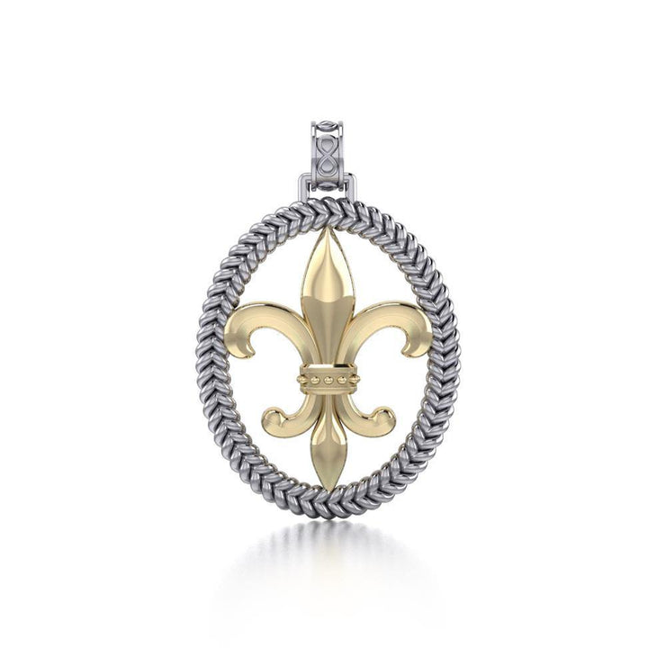 Crowned with Nobility and Spirituality ~ Sterling Silver Jewelry Fleur-de-Lis Braided Pendant MPD323 Pendant