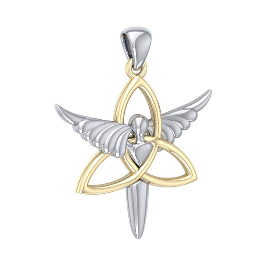 Trinity Knot Angel Silver and Gold Pendant MPD3268 Pendant