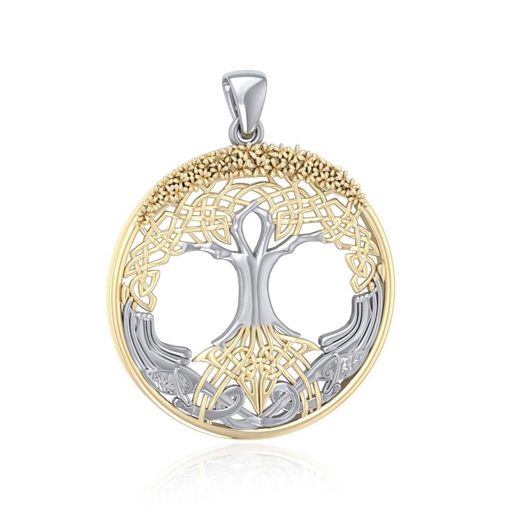 Behold the Magnificent Tree of Life ~ 14k Gold accent and Sterling Silver Jewelry Pendant MPD3544 Pendant