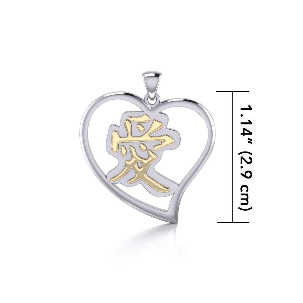 Love Feng Shui Heart Silver and Gold Pendant MPD3782 Pendant