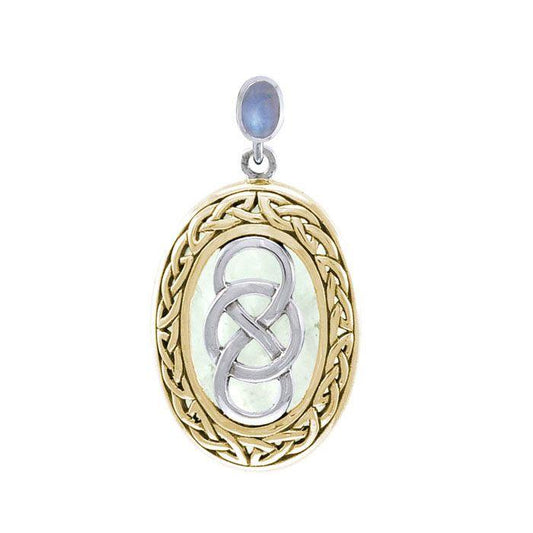 Celtic Infinity Binding Spell Silver and Gold Pendant MPD4746 Pendant