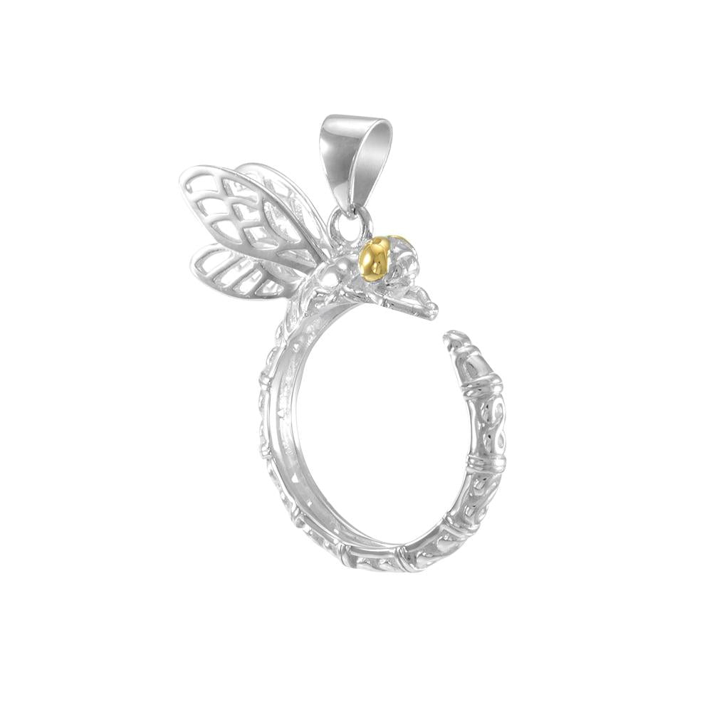 Sterling Silver and Gold Dragonfly Pendant MPD4854 Pendant