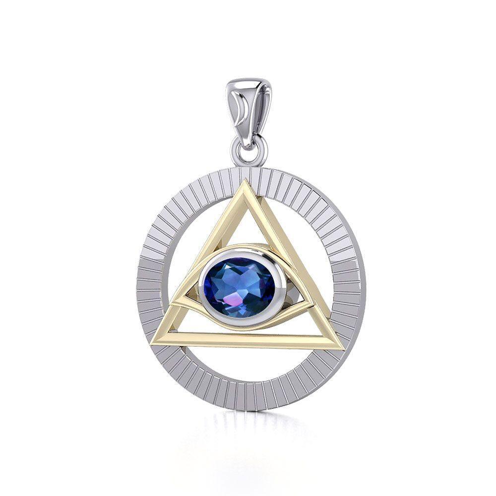 Eye of The Pyramid Silver and Gold Pendant MPD5297 Pendant