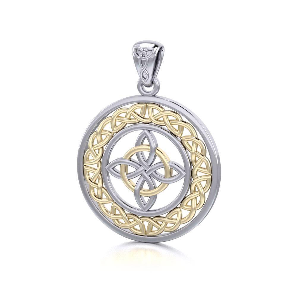 A splendor of elegance within ~ Celtic Knotwork Sterling Silver Pendant Jewelry with Gold accent MPD728 Pendant