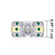 Strong and Beautiful ~ Scottish Thistle Ring with 18k Gold Accent MRI356 Ring