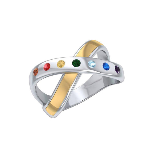 Start your journey towards healing ~ Ring with 14k gold vermeil and set gemstones MRI490 Ring