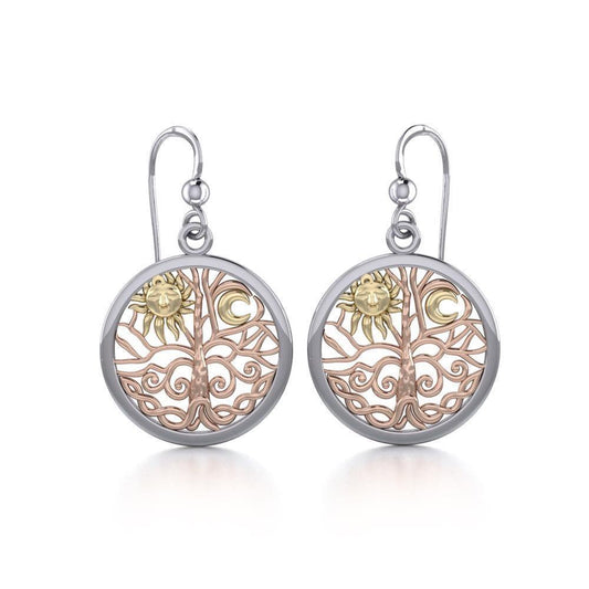Celtic Tree of Life Three Tone Earrings OER060 Earrings