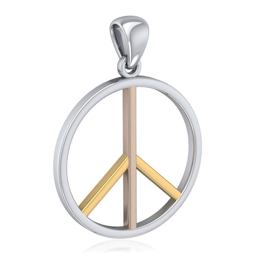 Peace Symbol Three Tone Pendant OJP027 Pendant