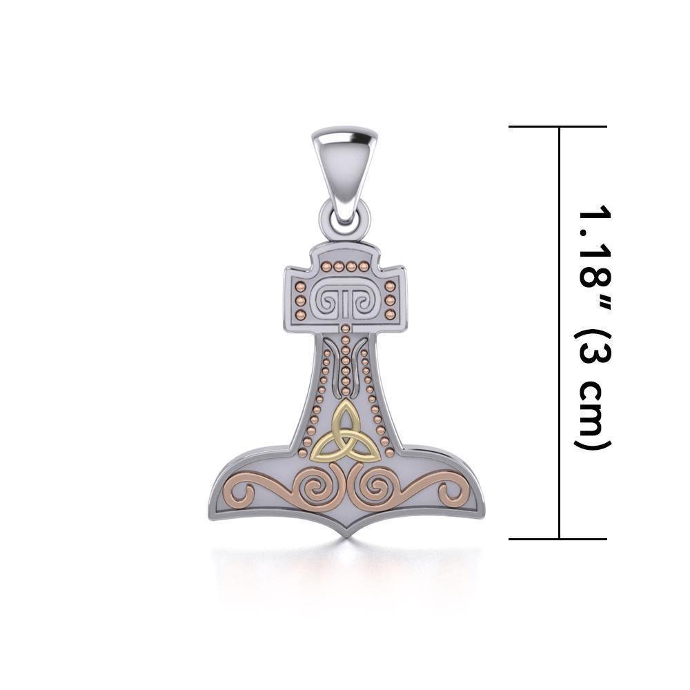 Thor's Hammer Three Tone Pendant OPD864 Pendant