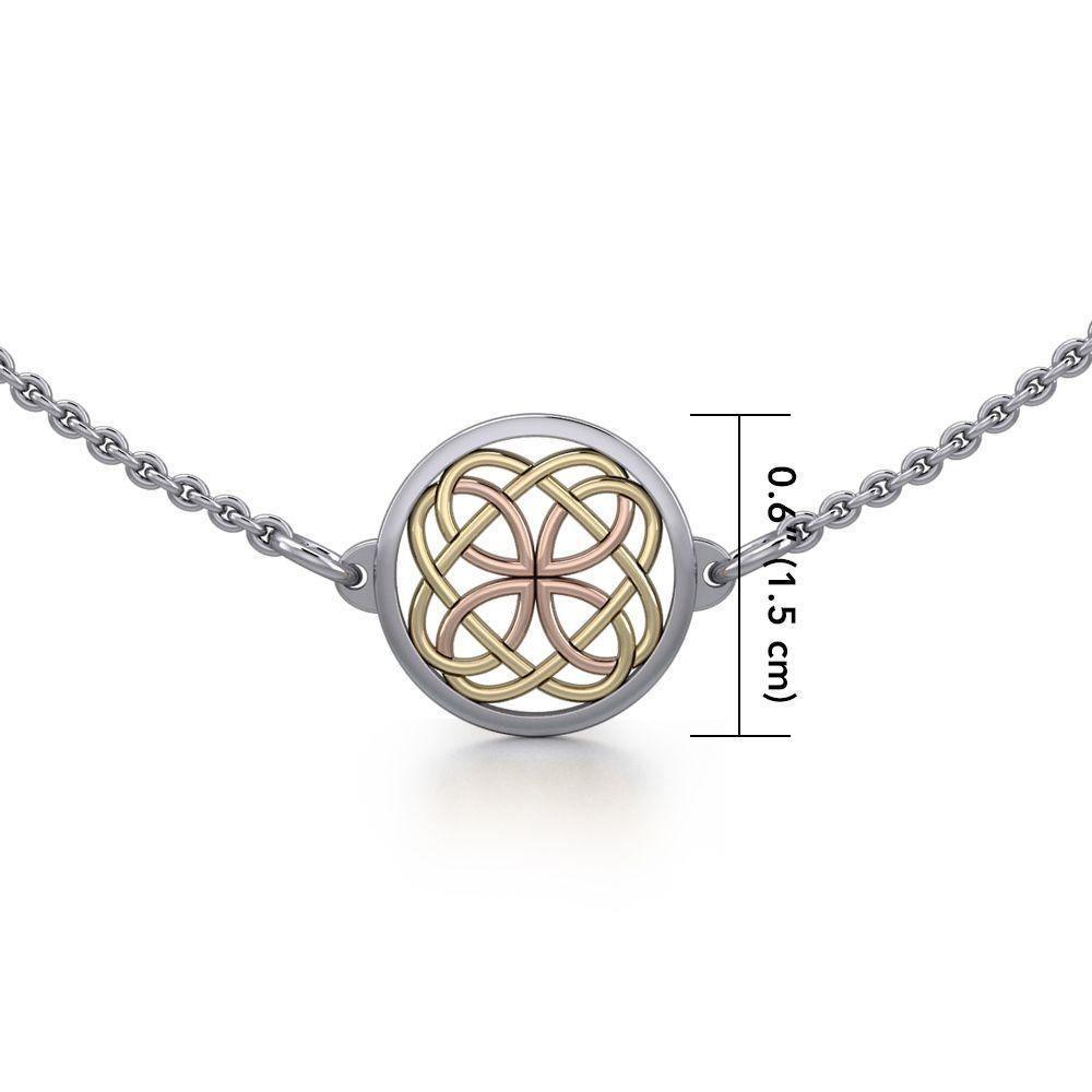 Circle Celtic Knot Three Tone Necklace OTN010 Necklace