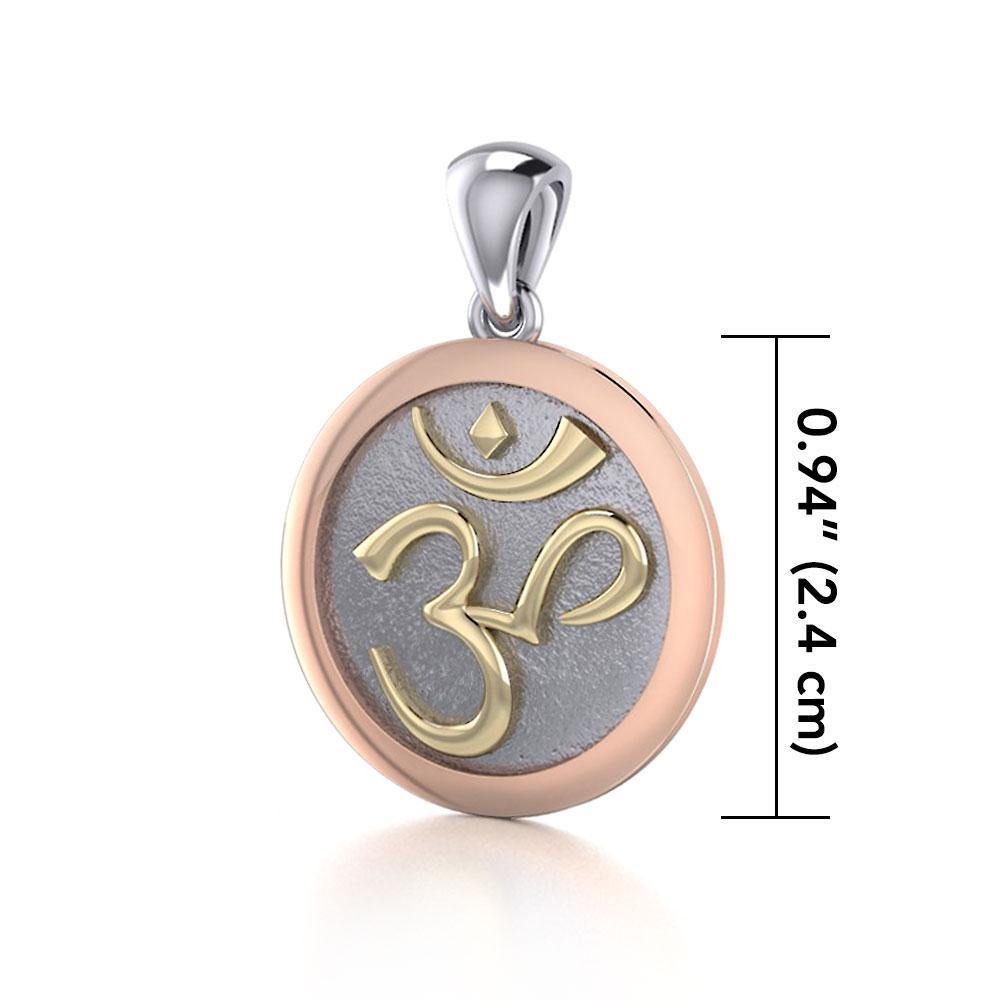 Om Medallion of Spiritual and Mystical Blessings ~ 14k gold and pink Pendant Pendant