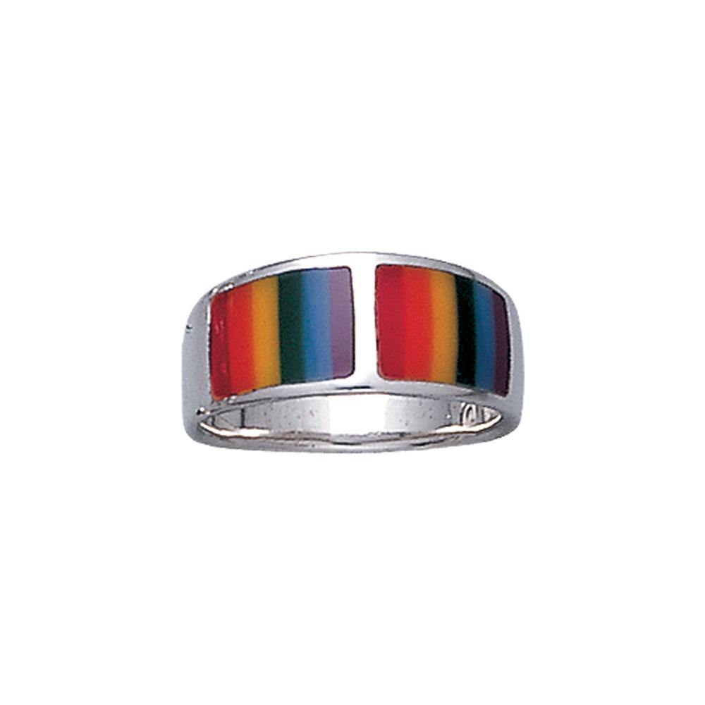 Rainbow Band Silver Ring SM015 Ring