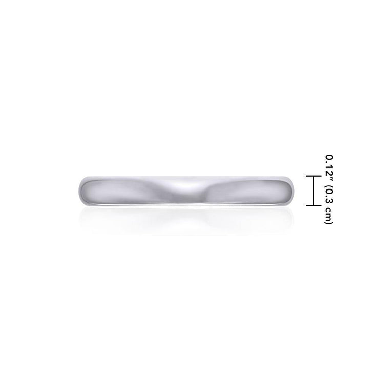 Smooth Silver Band Thin SM149 Ring