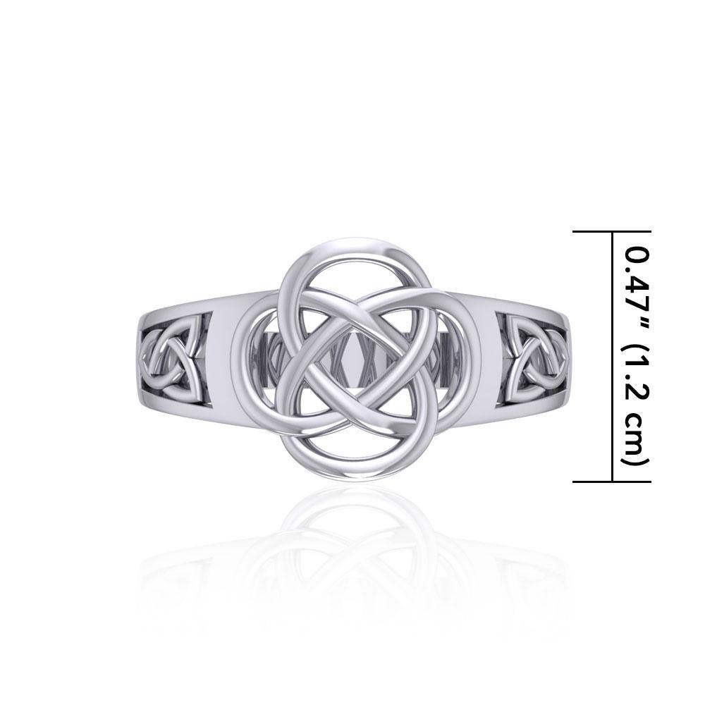 The world in endless connection ~ Sterling Silver Celtic Knotwork Ring SM230 Ring