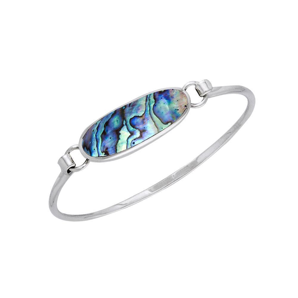Oval Cabochon Silver Bracelet TBA059 Bangle