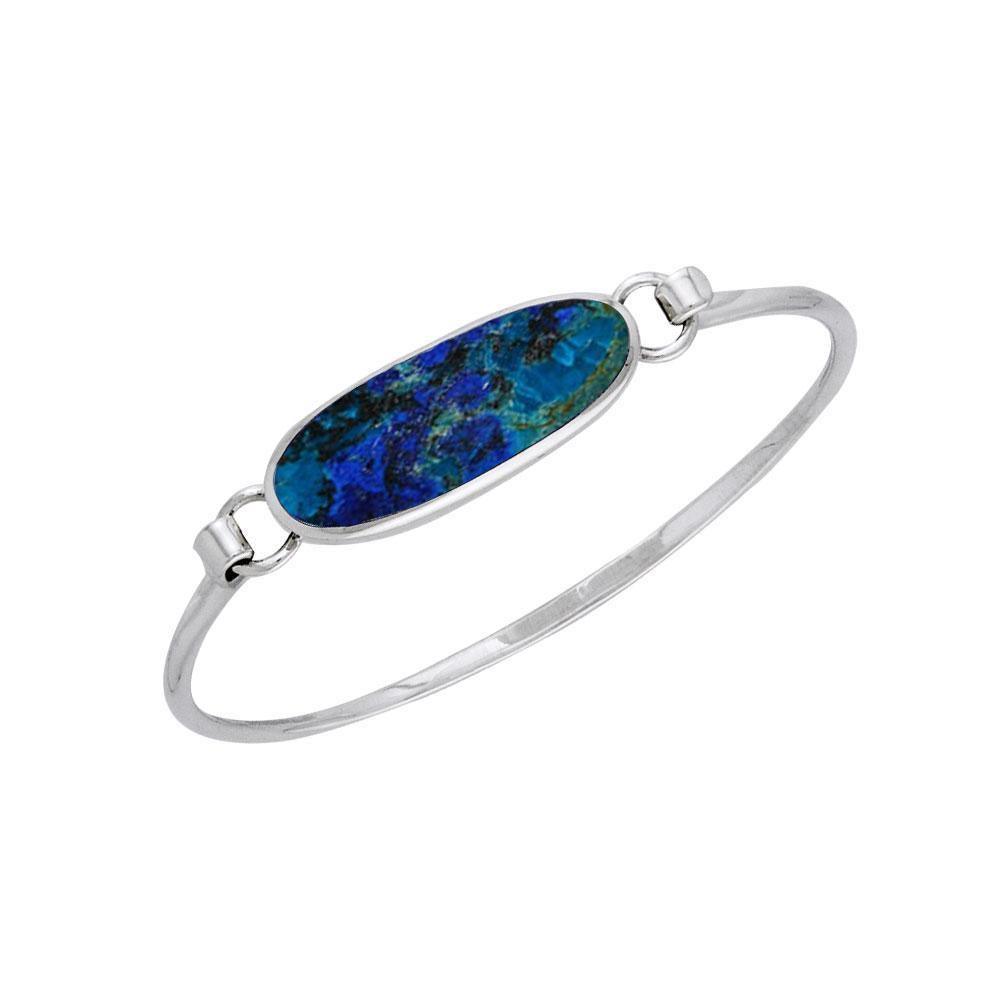 Oval Cabochon Silver Bracelet TBA059 Bangle
