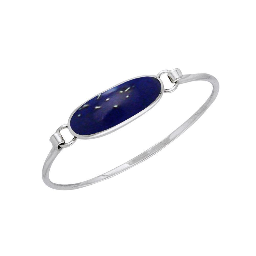 Oval Cabochon Silver Bracelet TBA059 Bangle
