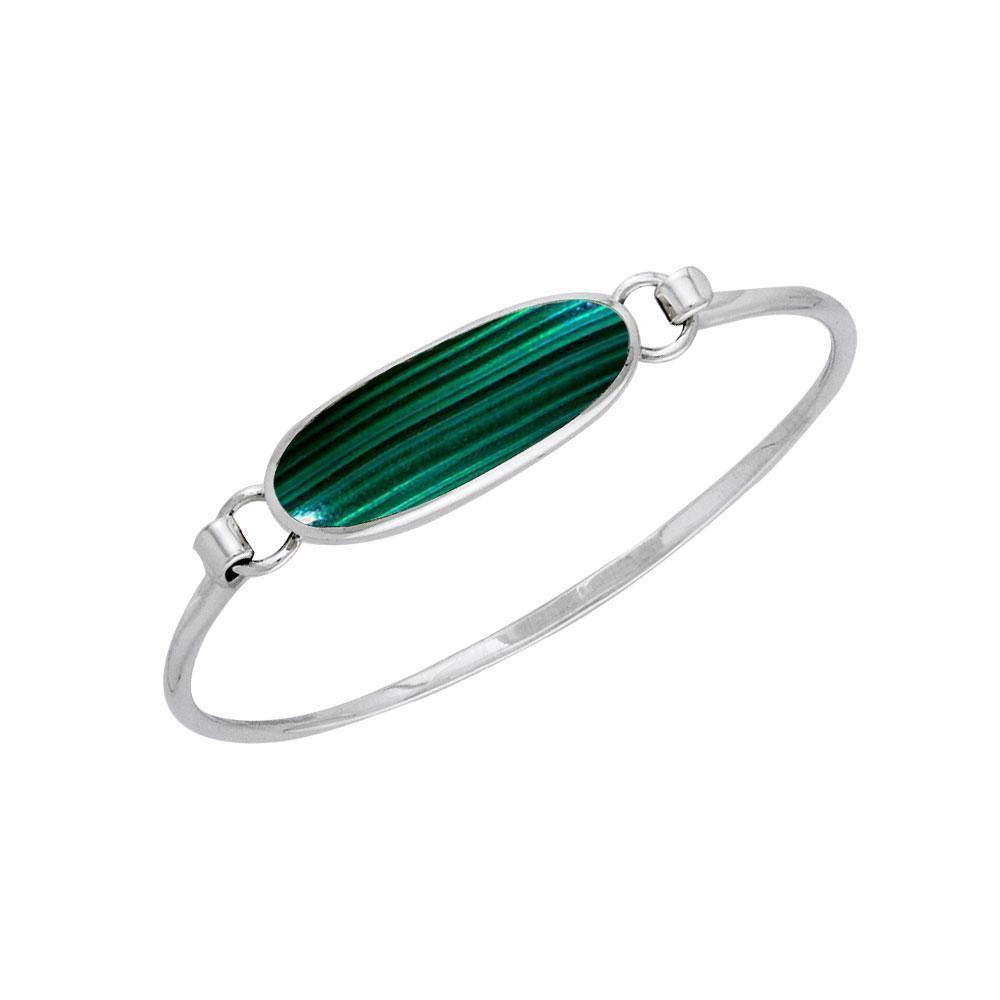 Oval Cabochon Silver Bracelet TBA059 Bangle