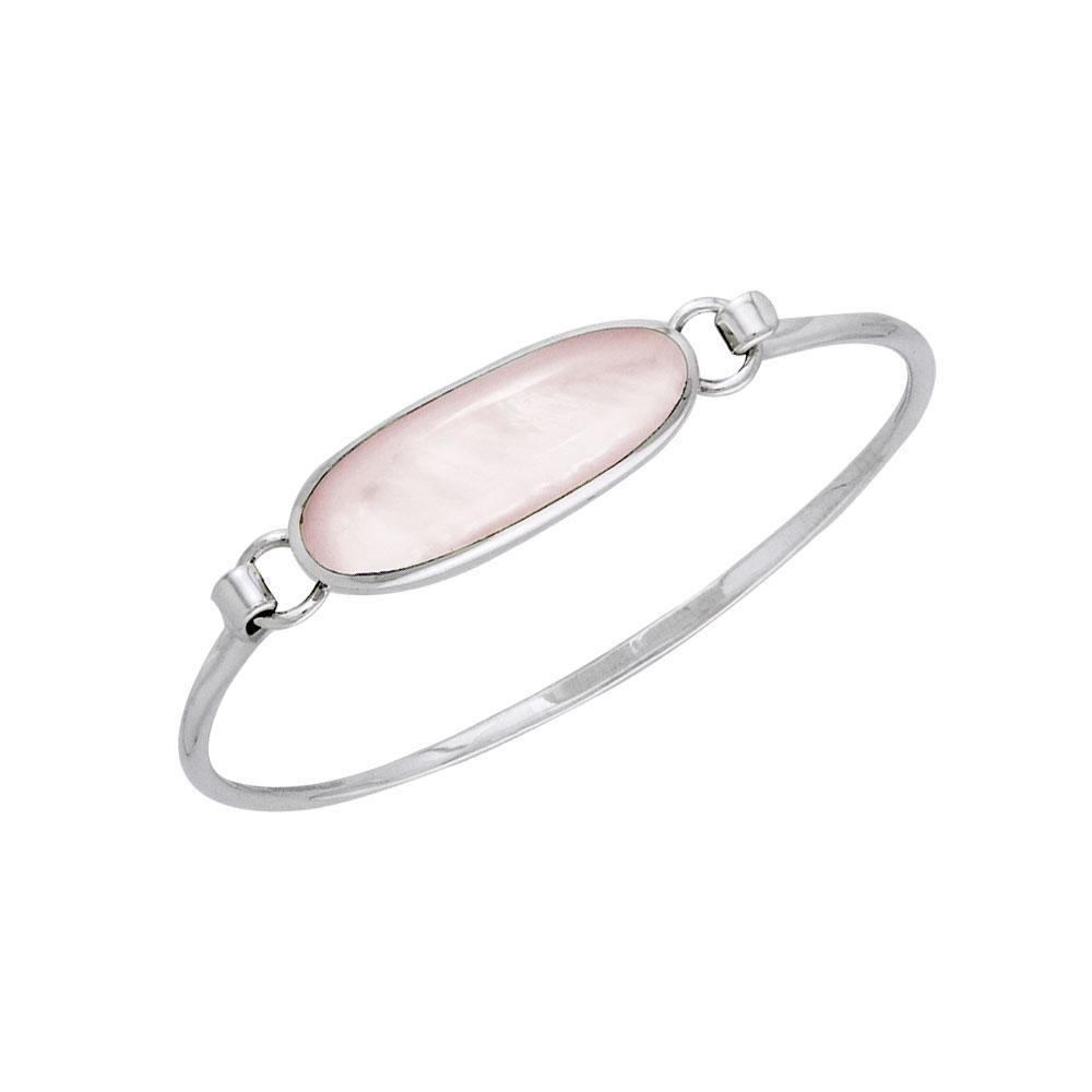 Oval Cabochon Silver Bracelet TBA059 Bangle