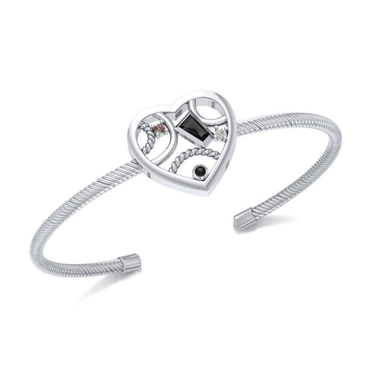 Fantastic Heart Silver Cuff Bracelet TBA137 Bangle