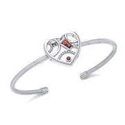 Fantastic Heart Silver Cuff Bracelet TBA137 Bangle