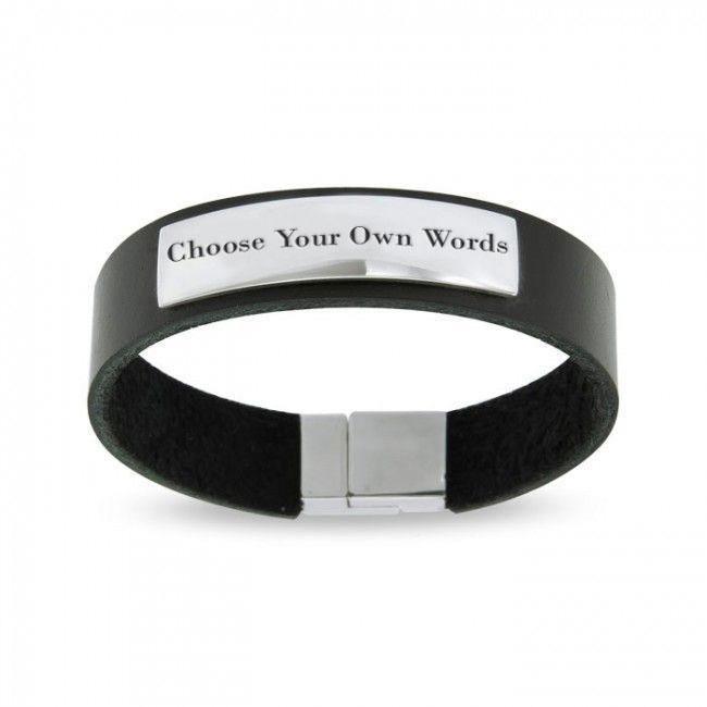 Large Leather Bracelet TBA198 Custom Word