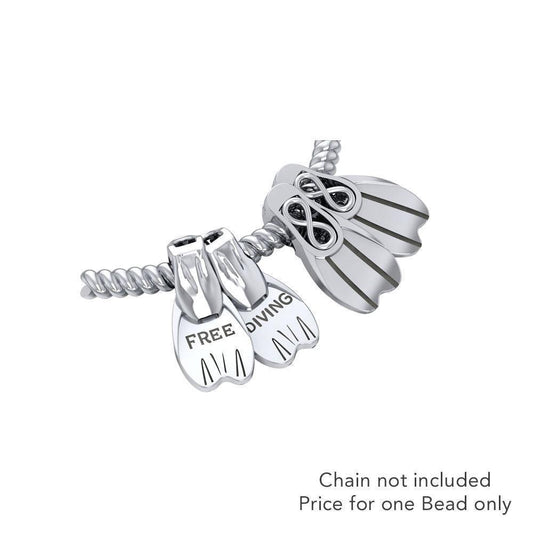 Dive Fins Sterling Silver Bead TBD351 Bead
