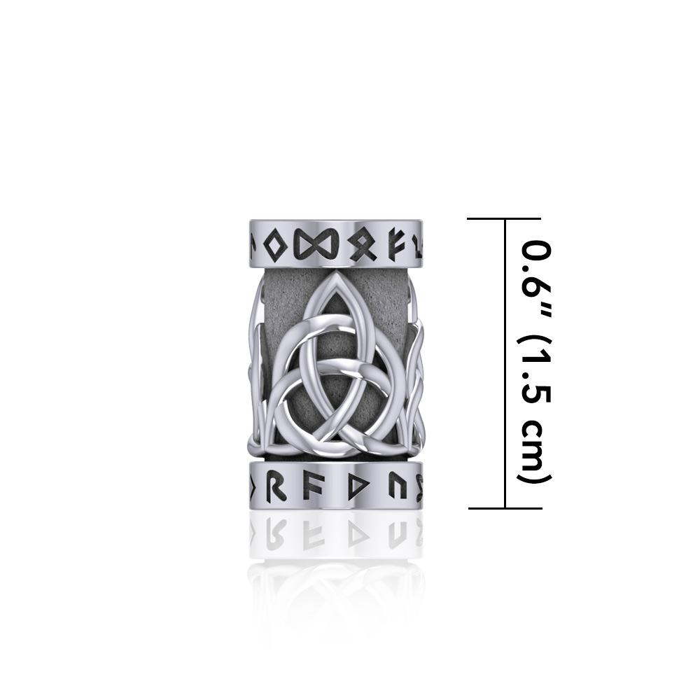 Triquetra with Rune Symbol Silver Bead TBD359 Bead
