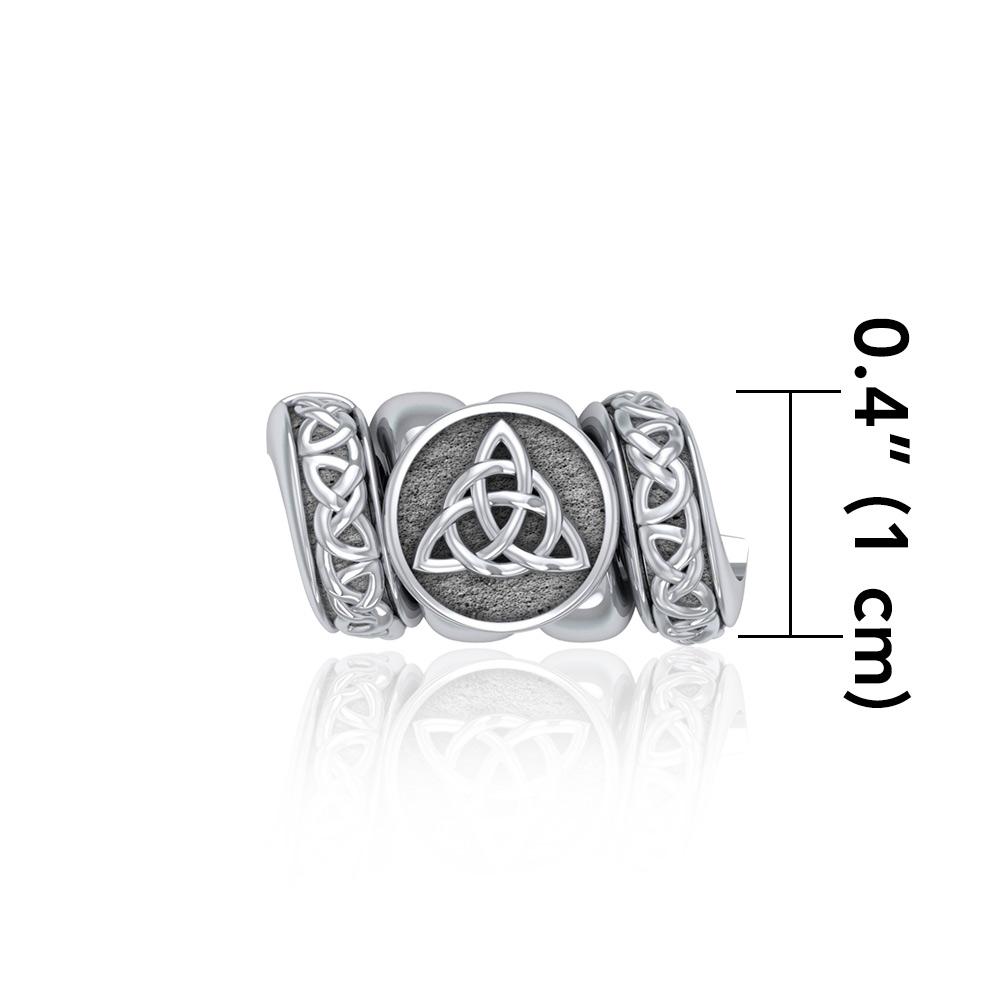 Triquetra with Celtic Accented Silver Bead TBD363 Bead