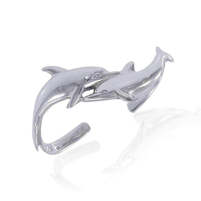 Double Dolphins Silver Cuff TBG014