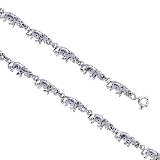 Elephant Link Silver Bracelet TBG055