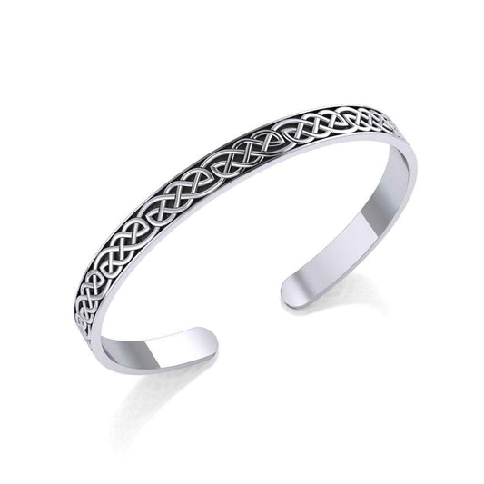 Eternity: the length of a life ~ Celtic Knotwork Sterling Silver Bangle Bracelet TBG061 Bangle