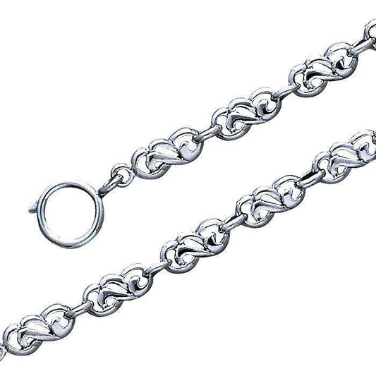 The eternity in mind, body, and spirit ~ Celtic Knotwork Sterling Silver Link Bracelet Bracelet