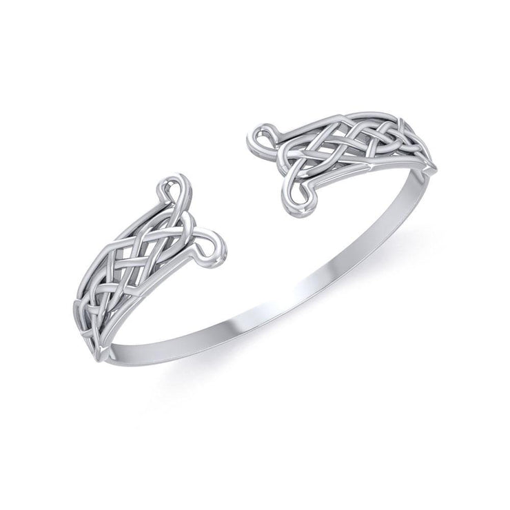 A great and timeless affliction ~ Celtic Knotwork Sterling Silver Jewelry Cuff Bracelet TBG343 Bangle